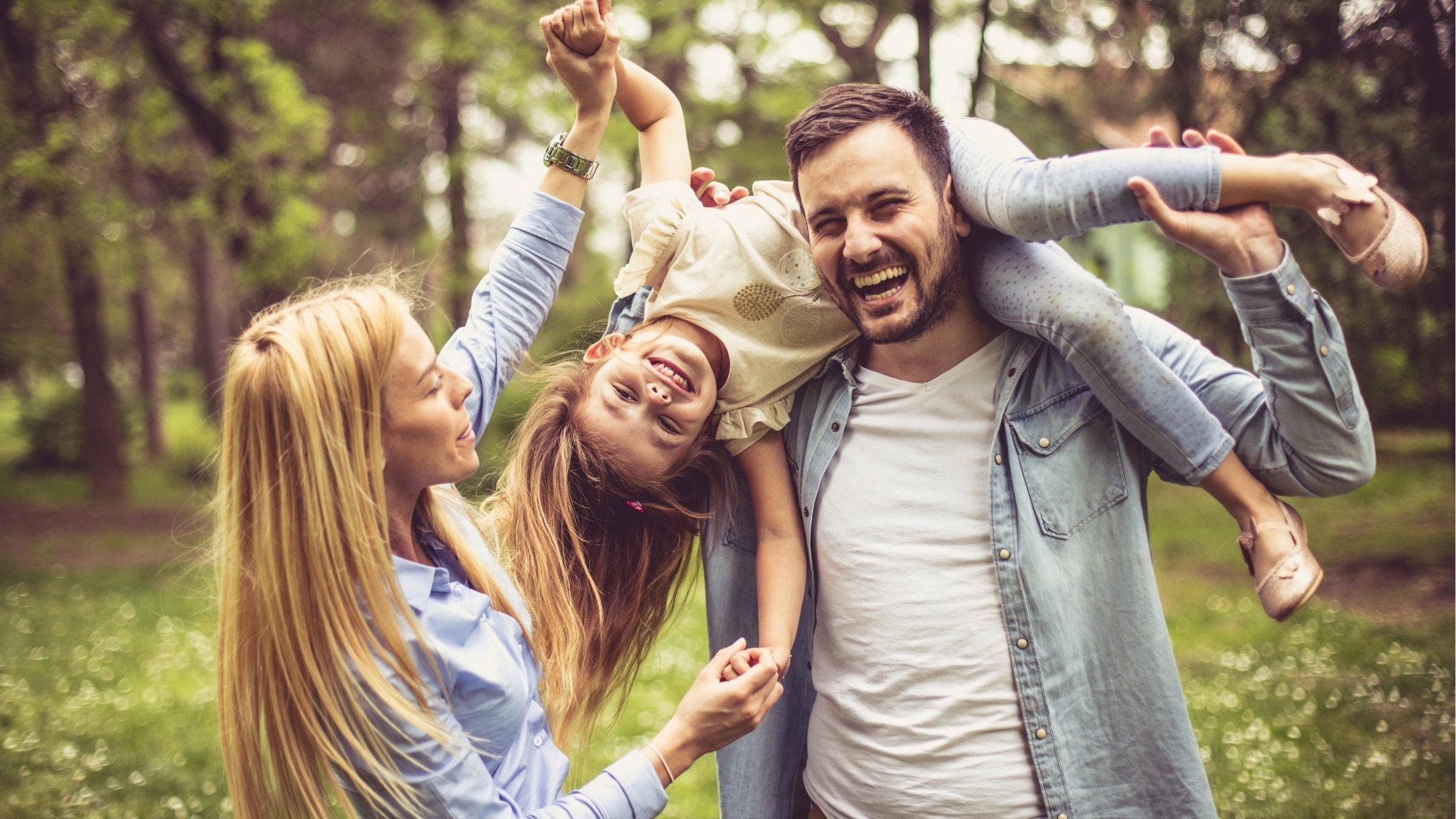 Family having fun un Spring
